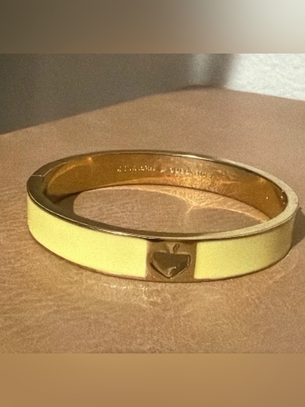 kate spade Gold-Tone Bracelet with Pale Yellow Enamel and Heart Accent